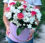 Композиция «Алла» в шляпной коробке Композиция «Алла» в шляпной коробке